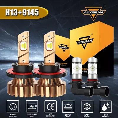 AUXBEAM H13 9145 Combo Kit LED Headlight Fog Light Bulb For Ford F-150 2004-2014 • $59.99