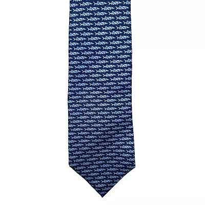 VINEYARD VINES / Custom Collection All Over FISH Print Multi-Colored Silk Tie • $24.99