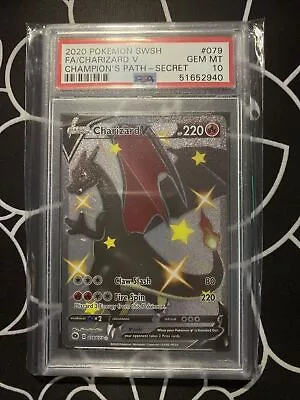 $499.99 • Buy Shiny Charizard V PSA 10 Pokemon Champion's Path 079/073 Gem Mint 💎 Secret Rare