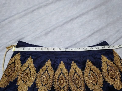 $79 • Buy Lengha Choli Bridal, Saree, Sari. Wedding, Lehenga, Salwar Gold Blue Orange 