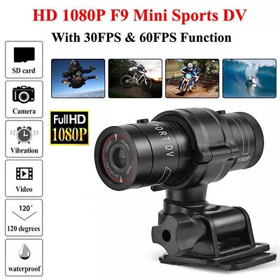 Full HD 1080P DVR Motor Bike Motor Cycle Action Helmet Sports Camera Cam UK • £24.88