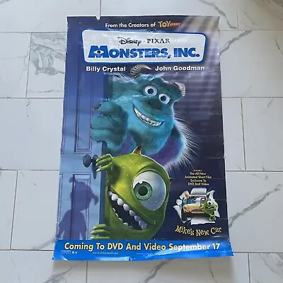 Vintage 2001 Monsters Inc. Promo Movie Poster 26x40 Mike Wazowski Sulli Original • $24.99
