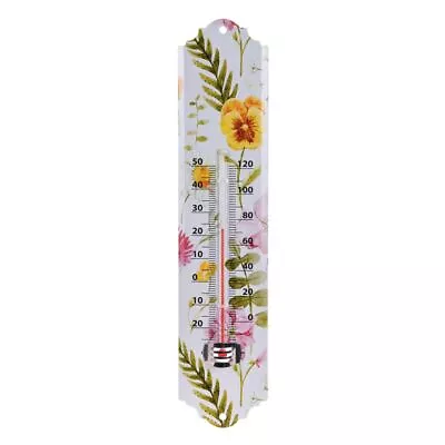 Floral Wall Mounted Metal Garden Thermometer | Temperature Gauge  • £8.99