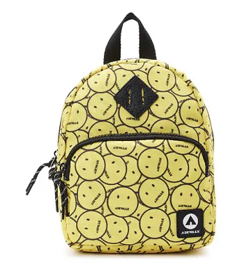 Airwalk Unisex Mini 10  Backpack Smiley Face Yellow Black NEW • $15.99