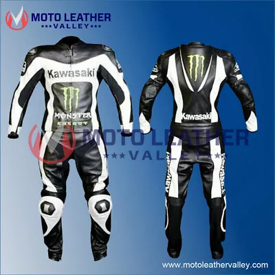 Kawasaki Custom Motorbike Leather Racing Suit Cowhide Motorbike One Piece Suit • $280