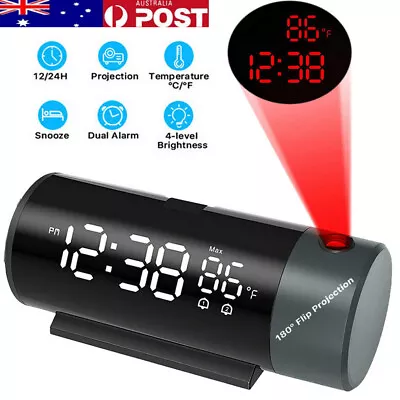 LED Digital Smart Alarm Clock Projection Temperature Time Projector LCD Display • $28.99