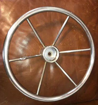 VTG Chrome Boat Steering Wheel Stainless Steel 15 3/4” 6-Spoke Concave • $32