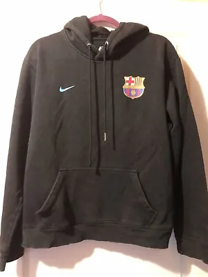 Barcelona Mens Hoodie Medium Black Nike FCB Football Soccer Pullover Sweatshirt • $20