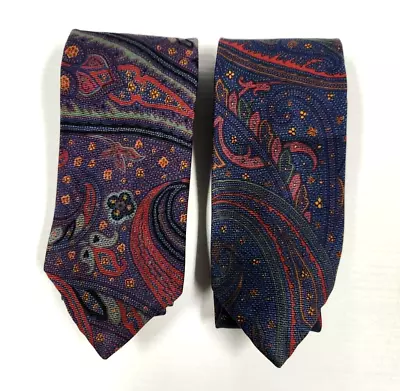 Club Room Men's Dress Suit Necktie Paisley Print ~ Lot Of 2 • $15.99