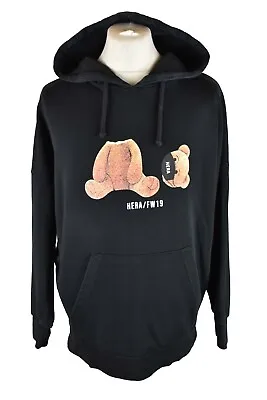 HERA Black Hoodie Size M Womens Pullover Teddy Bear • £12.60