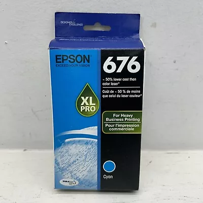 Epson 676XL High-Yield Ink Cartridge - Cyan (T676XL220) Exp 2021 • $15.99