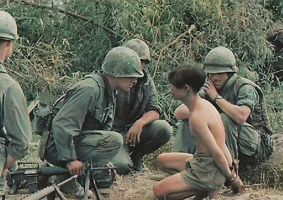 Vietnam  War  Photos --   Soldiers Interrogating Viet Cong Prisoner • $3.99