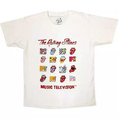 MTV Unisex T-Shirt: Rolling Stones Logo Mashup (Back Print) OFFICIAL NEW  • £21.20