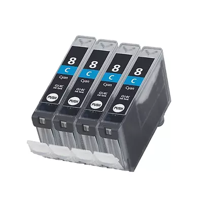 4 Cyan Ink Cartridge For Canon Pixma IP3300 IP4200 IP4500 IP5200  IP4500 CLI8C • £6.50