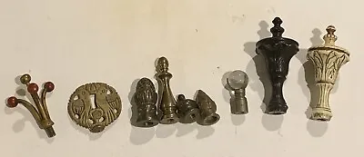 9 Antique Lamp Brass & Celluloid Finials Toppers • $16