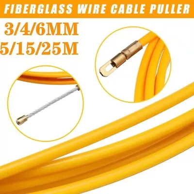 5m-25m Flexible Wire Cable Rod Electrician Push Puller Duct Fish Cable Tape Tool • £22.79