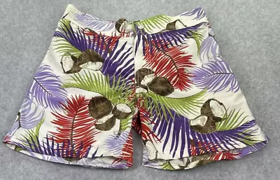 Vilebrequin Moorea Mens M Swim Trunks Multicolor All Over Print Aloha Coconuts • $34.87