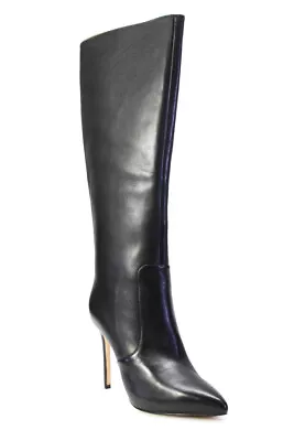 Michael Michael Kors Womens Knee High Rue Stiletto Boots Black Leather Size 8.5 • $149