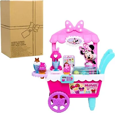 Disney Junior Minnie Mouse Sweets & Treats Ice Cream Cart 40-Pieces Playset Toy • $114.12