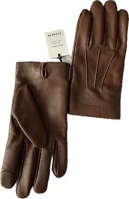 NWT Coach 54182 Basic Nappa Leather Glove Dark Saddle • $69.99