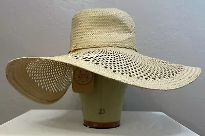 New Tags Mud Pie Straw Azalea Hat Sun Beach Wide Brim Braided Details Natural  • $22.49