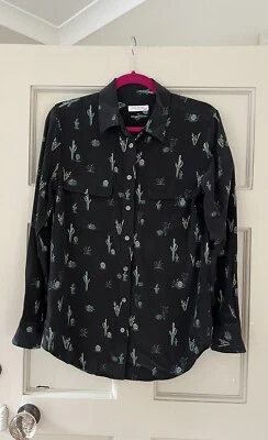 £36.99 • Buy Equipment Femme Cactus 100% Silk Blouse Shirt Size XS Fits 8 - 10 🌵