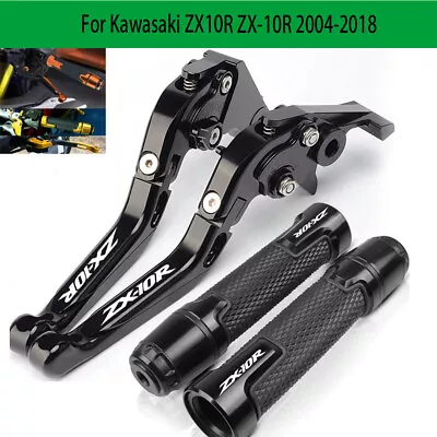 For Kawasaki ZX10R ZX-10R 2004-2018 Handlebar Grips Brake Clutch Levers Sets • £49.19