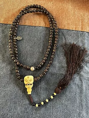 Rare Chitipati Coconut Shell Bodhi Mala Beads 24k Gold Eyes Shmashana Adhipati • $2150