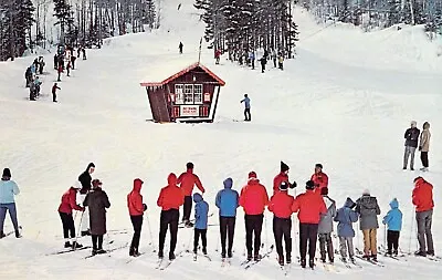1963 VT Mt Snow Ski School Meeting Place Skiing Mint Postcard A44 • $5.99