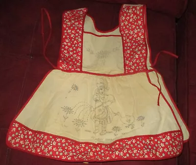 Vintage Small Childs Bib Apron With Tag .29 Cents  Czech. Girl Embroidery • $20
