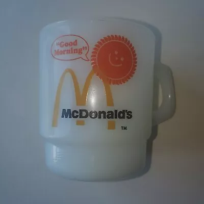 Vintage McDonalds  Good Morning  Fire King Anchor Hocking Frosted Coffee Mug • $16.50