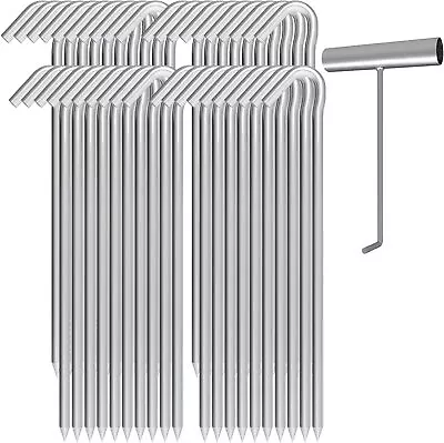 OK5STAR 9 Inch Galvanized Tent Stakes Metal Tent Pegs With T Hook Heavy Duty 40 • $25.71