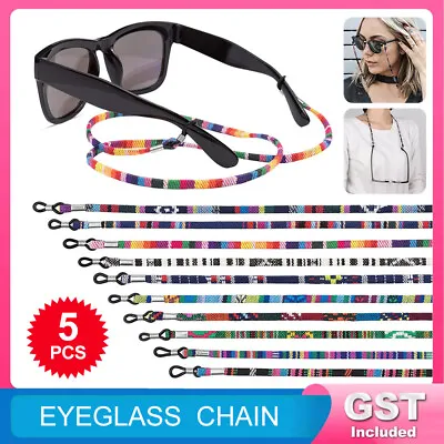 $6.96 • Buy 5 Pcs Eyeglass Chain Reading Glasses Holder Neck Cord Colorful Sunglasses Strap
