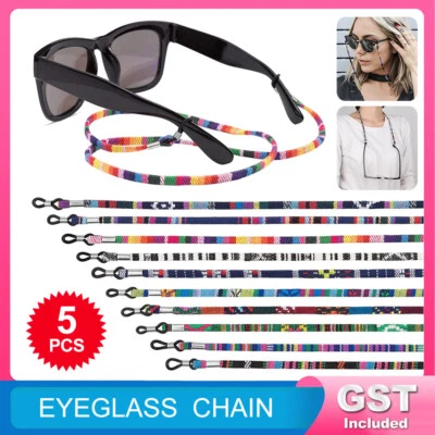 $6.96 • Buy 5 Pcs Eyeglass Chain Reading Glasses Holder Neck Cord Colorful Sunglasses Strap