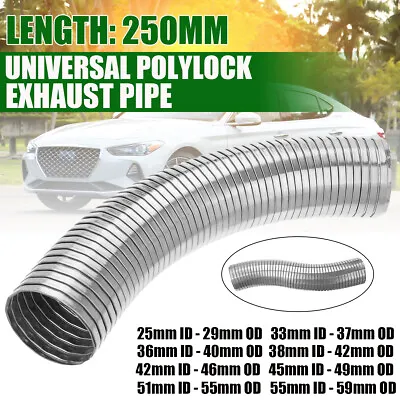 1''- 2.16'' Flexible Polylock Exhaust Pipe Flex Hose Stainless Steel Tube 250MM • $26.63