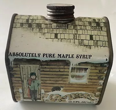 Pure MAPLE SYRUP 1/2 LITER METAL TIN CAN Graphic Advertising - VINTAGE 1984 • $15.99