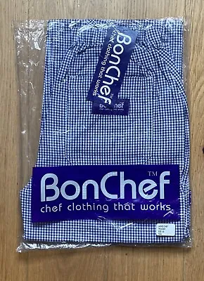 Chef Trousers BonChef Blue Check Style T004 Ladies Classic Trousers Size 30 • £9.99