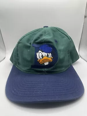 Vintage Donald Duck Disney Store Snapback Hat Blue Green Embroidered • $14.99