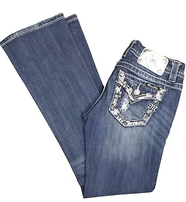 Miss Me Jeans Women's Size 26 Low Rise 31 Inseam Signature Boot Minor Distressed • $20.71