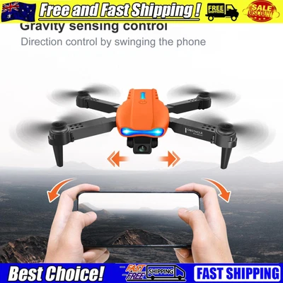 $43.77 • Buy Aeroplane USB Charging FPV Drones For Boys Girls (Orange 3Battery 2 Camera)