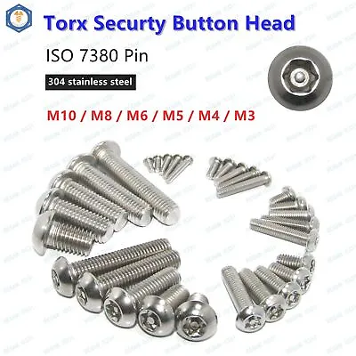 304 Stainless Pin Tamper Torx Security Button Head Screw Bolt M3/M4/M5/M6/M8 • $10.46