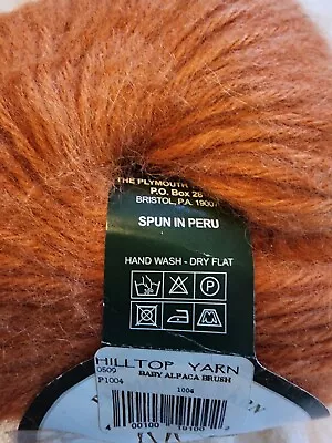 Plymouth Yarn Baby Alpaca Brush Color 1004 SPUN In Peru Orange • $4.75