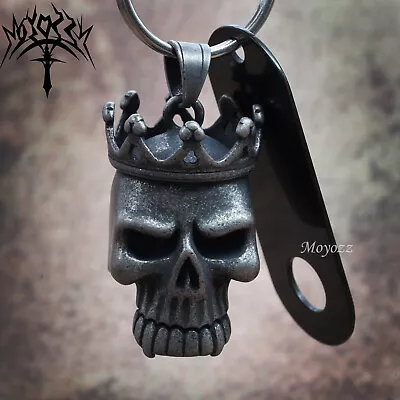 Gothic Mens Biker Skull Motorcycle Biker Bell Hanger Biker & FREE Bell Hanger • $12.99