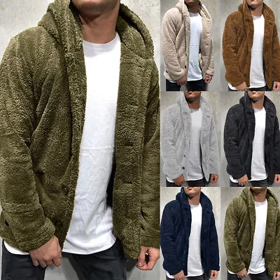 Mens Thick Warm Fleece Lined Hooded Hoodie Winter Zip Up Coat-Jacket Sweatshirt~ • £8.39