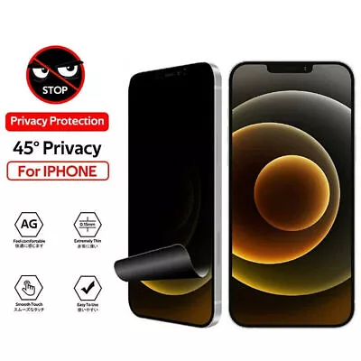 Anti-Spy Hydrogel Film For IPhone 15 14 Pro Max 13 Soft Privacy Screen Protector • $7.66