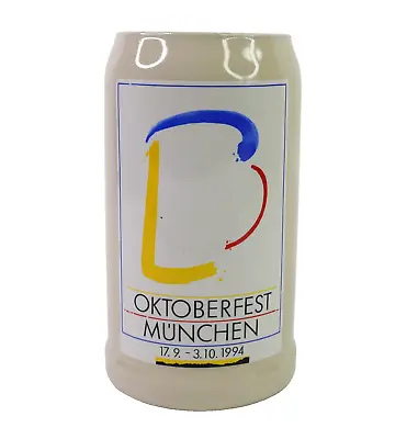 Official 1994 Oktoberfest Munich German Bavarian Beer Stein 1 Liter Collectible • $32.98