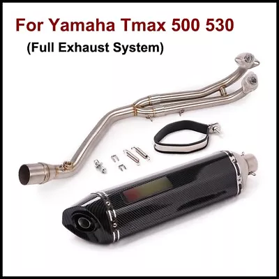 Full Exhaust System For Yamaha TMAX500/530 Header Link Exhaust  Pipe Slip On • $176.39