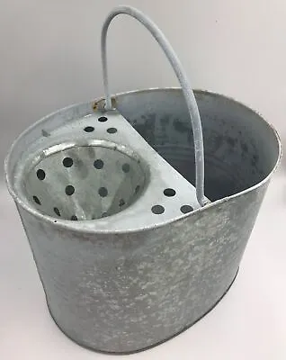 Clearance & Seconds Galvanised Metal Mop Bucket Strong Heavy Duty Vintage Pail • £8.77