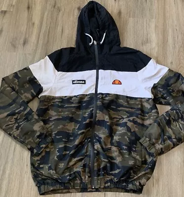 Ellesse Mattar Full Zip Hoody Track Jacket Camo Black White Medium • $34.99