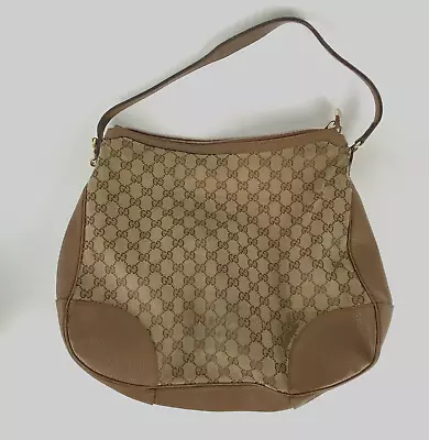 Gucci Auth Brown GG Monogram Canvas Leather  Hobo Bag Shoulder Strap AS IS • $177